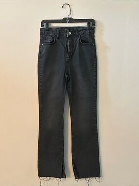 DeFacto Washed Black Denim Raw Hem Y2K Streetwear Retro Grunge 90’s Urban Edgy 8